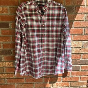 Daniel Cremieux Button down Red and Black Plaid Business Work preppy Size L
